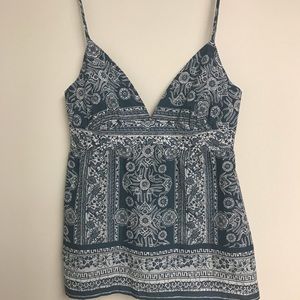 NWT ZARA TRF Blue Floral Sleeveless Cami Top Sz S